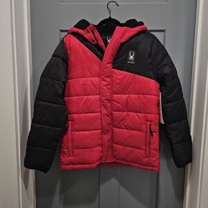 Spyder Kids Bold Red and Black Puffer Jacket